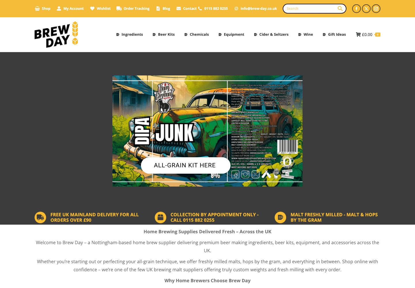 Brew Day home-brewing e-commerce website